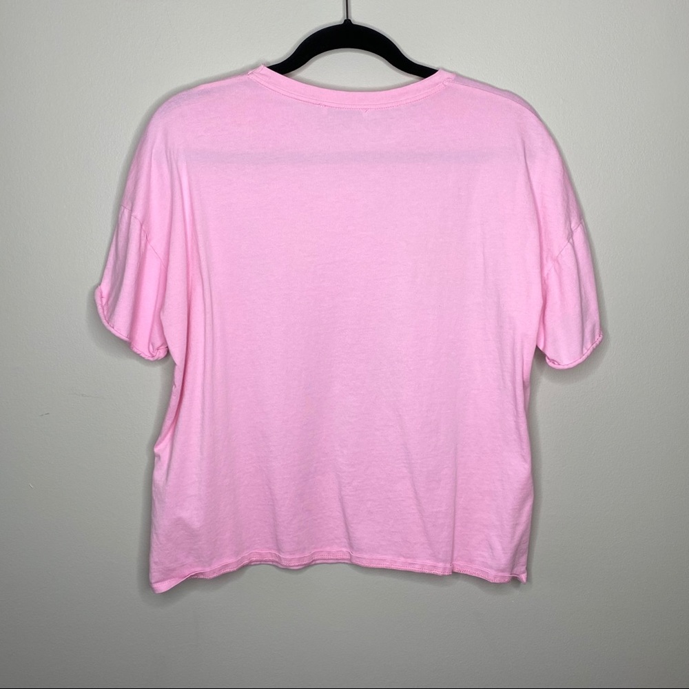 Zara Graphic Floral Print Pink Boxy Classic Tee M - Picture 5 of 6